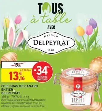 Foie gras de canard entier delpeyrat 165 g
