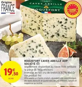 Roquefort caves abeille aop société 1 kg