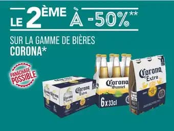 CORONA Le 2ème à -50% sur la gamme de bières CORONA