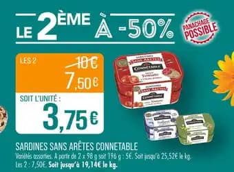 CONNETABLE Sardines sans arêtes