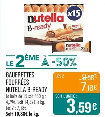 NUTELLA B-READY Gaufrettes fourrées Nutella B-ready