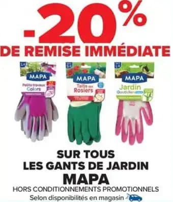 Sur tous les gants de jardin mapa