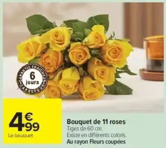 Bouquet de 11 roses 60 cm