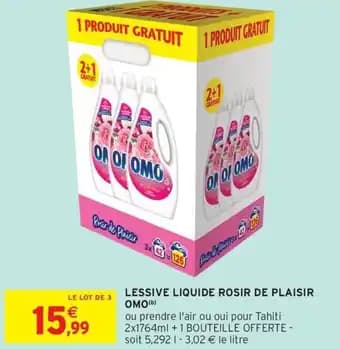 Lessive liquide rosir de plaisir omo 1 l