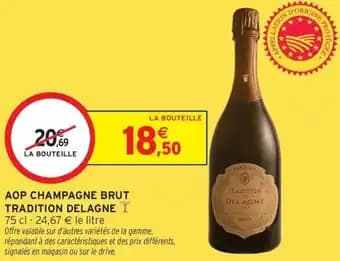 Aop champagne brut tradition delagne 75 cl