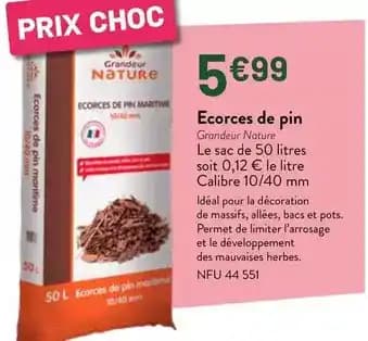 Promotion Exclusives de 8
Écorces de pin : Découvrez l'Offre incontournable