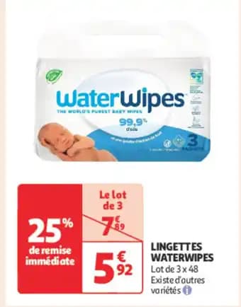 Lingettes Waterwipes 3 x 48