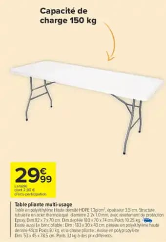 Promotion Exclusives de 19
            
        
        Table pliante : Découvrez l'Offre incontournable