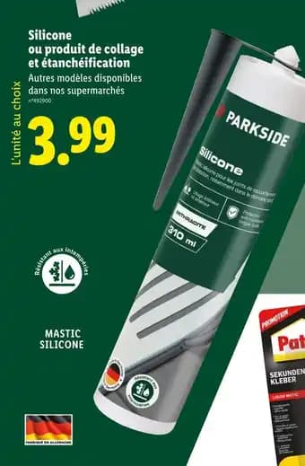 PARKSIDE Silicone ou produit de collage et étanchéification