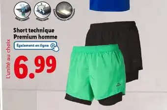 Short technique Premium homme