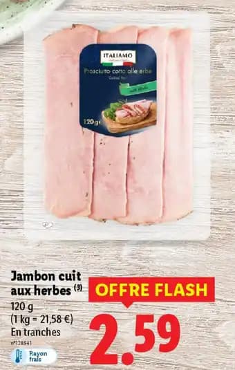 Jambon cuit aux herbes 120 g