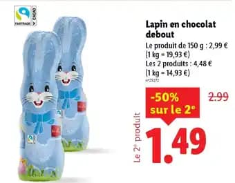 Promotion Exclusives de 62
Lapin chocolat : Découvrez l'Offre incontournable