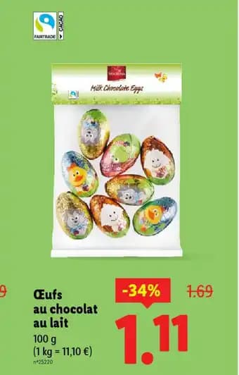 FAVORINA Œufs au chocolat au lait 100 g