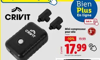 CRIVIT Mini-compresseur pour vélo