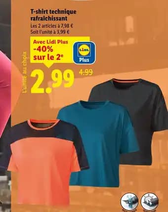 Crivit T-shirt technique rafraîchissant