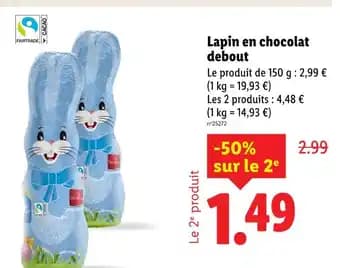 FAVORINA Lapin en chocolat debout