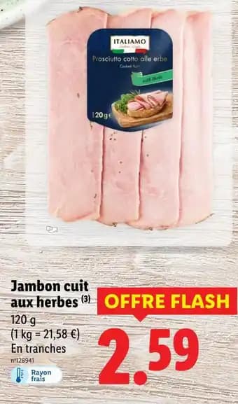 ITALIAMO Jambon cuit aux herbes