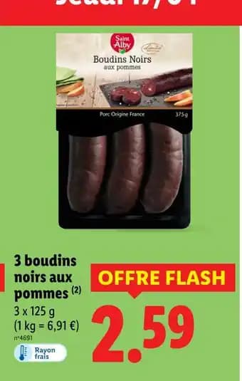 SAINT ALBY Boudins noirs aux pommes